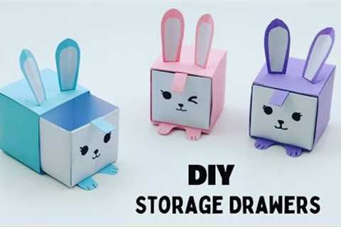 DIY MINI PAPER  DRAWERS / PAPER CRAFT/ SMALL ORIGAMI STORAGE BOX DIY / DESK ORGANIZER DRAWER