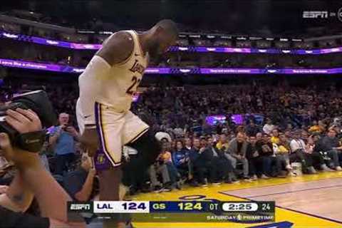 LeBron James epic chasedown block… but it was goaltending 🧐🧐