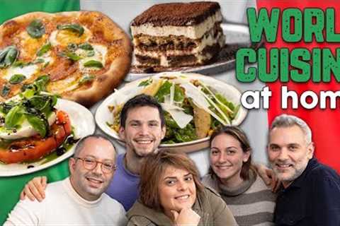 Italian Night at Home with Tips for Perfect Taste—Pizza Margherita, Arugula Salad, Caprese, Tiramisu
