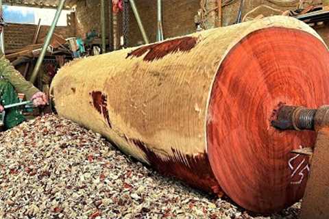 Woodworking Large Extremely DANGEROUS || HORROR Woodturning || Skills Working With Giant Wood Lathe
