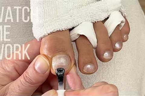 Waterless pedicure with e-file and Dazzle Dry system [completely dry in 5 min!]