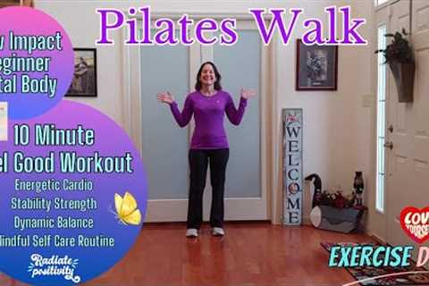 10 Minute Indoor Walk for Stress Relief | Beginner Pilates | Positive Mindset | Total Body Bliss