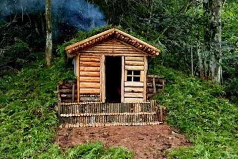 Building Complete Survival Bushcraft Shelter in the Deep Forest / King Of Satyr