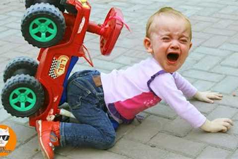 Power Car vs Baby Fall - Funny Babies Have Troubles with Cars || Just Funniest