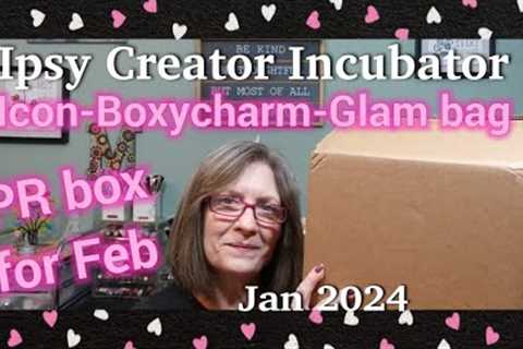 Ipsy Creator Incubator ~ Icon box//Boxycharm//Glam bag ~ PR for Feb ~ SPOILERS ~ Jan 2024 ❤💄💋