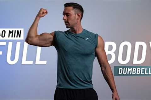 40 Min FULL BODY DUMBBELL Workout - ALL STANDING - Strength Training At Home