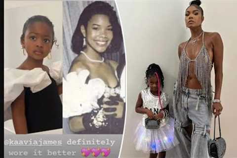 Gabrielle Union’s 5 year old daughter, Kaavia, recreates mom’s ‘90s prom look