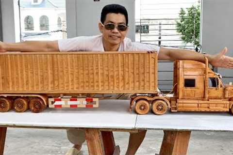 Wood Carving - Super Truck International Lonestar  - Woodworking Art