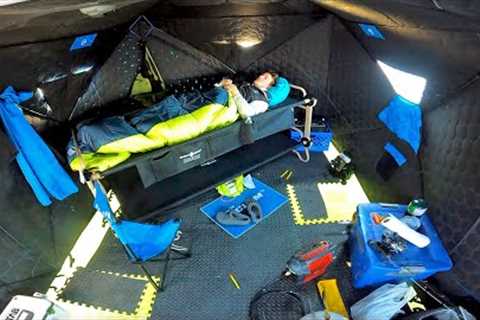 XL BUNK BED Winter Camping Lake Minnetonka! (NIGHT GIANTS)
