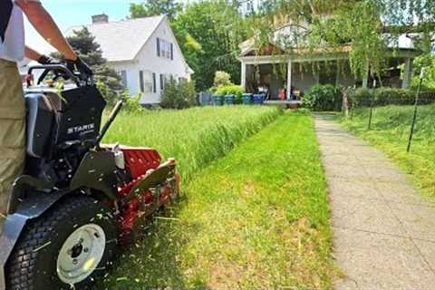 I KNOCKED On His Door &amp; Offered To Mow BOTH Of His OVERGROWN Yards For FREE
