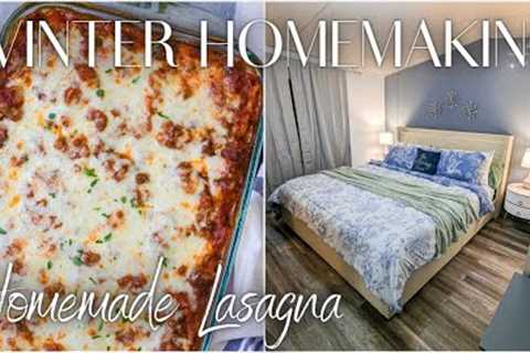 WINTER HOMEMAKING // PRODUCTIVE DAY IN THE LIFE OF A HOMEMAKER // HOMEMADE LASAGNA 2024 // kimi cope