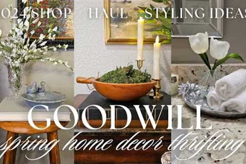 GOODWILL SPRING HOME DÉCOR THRIFT WITH ME 2024 | Shop with Me + Thrift Haul + Decorating Ideas