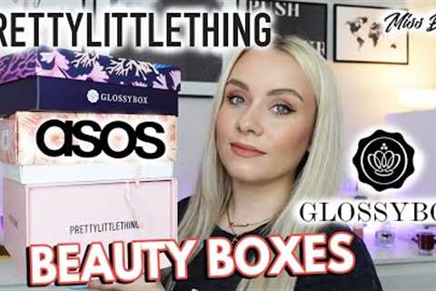 UNBOXING BEAUTY BOXES - GLOSSYBOX, ASOS &amp; PRETTY LITTLE THING BEAUTY BOX JULY 2023 | MISS BOUX
