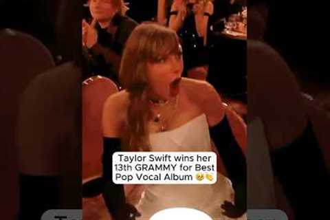 Taylor Swift Wins Her 13th Grammy Award &amp; Announces a New Album #shorts