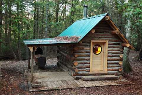 1-Year Building a Cozy Log Cabin in the Woods! (Start-to-Finish ASMR)