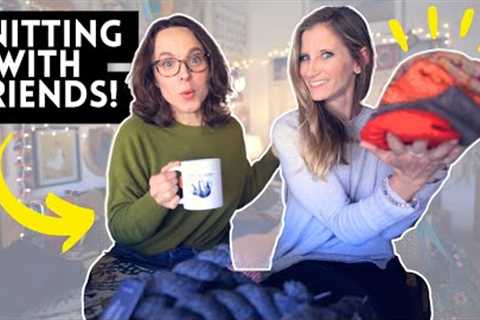 Knitting with a friend...🧶☕️ #knittingpodcast