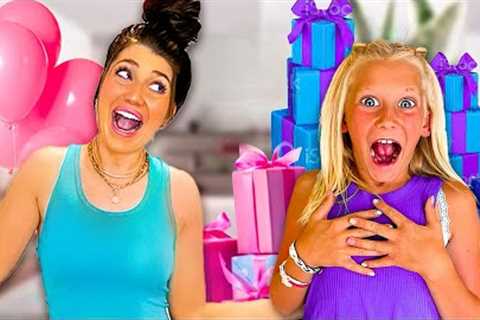 SURPRiSiNG MY SiSTER WiTH 9 GiFTS FOR HER 9TH BiRTHDAY!!