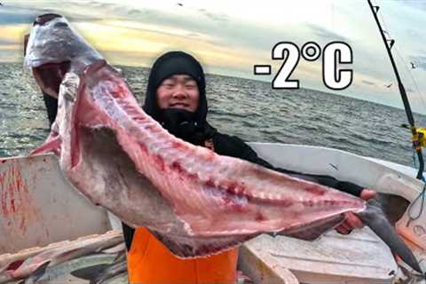 *GRAPHIC* Catching GIANT Ground Fish in Freezing Water (feat. On the Water Magazine) - Catch &amp;..
