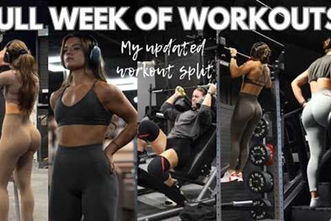FULL WEEK OF WORKOUTS | my current workout split + workout with me for the week