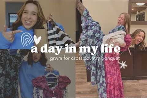 GRWM for my cross country banquet (shopping, hauls, chat, pictures) 🫶🏼🎀💐