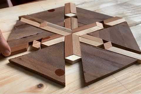 Ingenious Woodworking With Linked Pieces Of Wood // 3D Table Design Attracts All Eyes