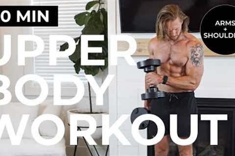 20 Min KILLER Arm and Shoulder Workout | Dumbbell Arm Workout