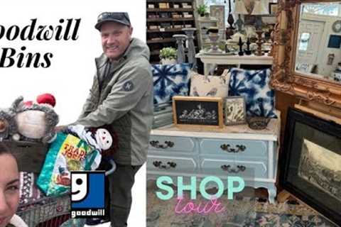 Goodwill Bins - Largest Bins Thrift Haul - Painting Thrift flips &amp; Shop Tour - Reselling for..
