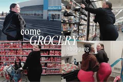 come GROCERY SHOPPING with a BIG bih | HUGE walmart &amp; sam's club haul (JUICY COUTURE PANTS!)