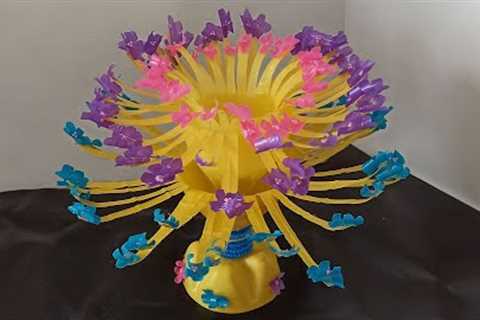 How to make a fun vase from used straws | Start Finishing the Project ** Plastic Home **