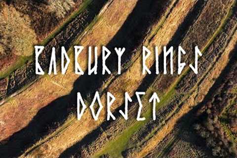 Badbury Rings Hill Fort. Aerial footage. Archaeology aerial filming.