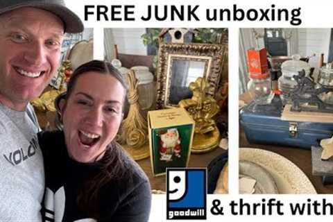 Goodwill Thrift Cottage Decor With Me &amp; Free Junk Unboxing - Resale for Profit - Reselling