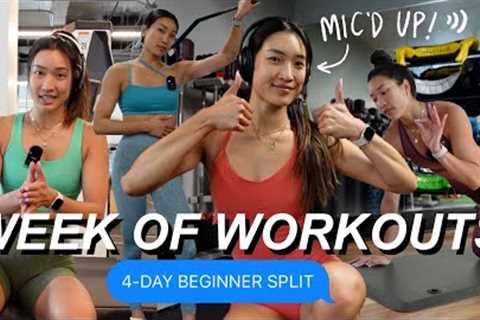 WEEK OF WORKOUTS | 4-Day Split for BEGINNERS to be CONFIDENT in the Gym!