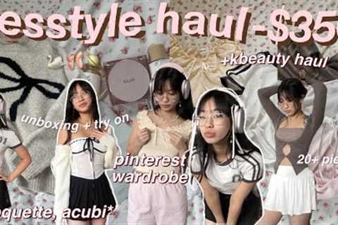 $350 HUGE YESSTYLE try-on haul 🩰🪐 (20+ items) trendy, aesthetic clothes + kbeauty *coquette,..