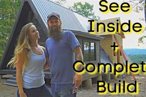 We Built An Off Grid A-Frame Home in 30 Minutes | (Start to Finish + INTERIOR Tour)