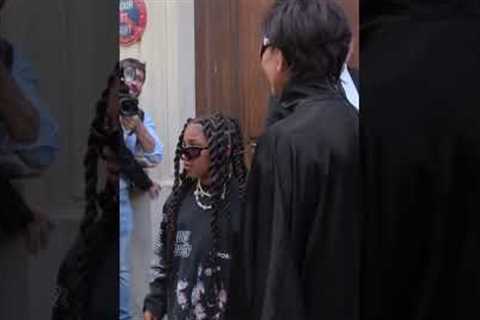 They were yelling at me! 😂 North and Kim at the Fashion Week