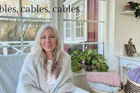 A knitting episode (14): Cables &amp; texture | 1 FO, 4 WIP's &amp; a visit to Loop of London