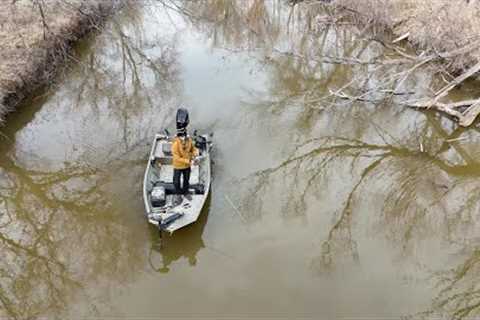 Fishing a Small Creek I Found with Jon Boat