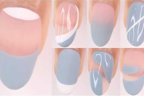 easy nail art ideas! dusty blue nail designs