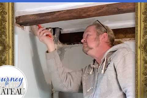 17th Century Beams REVEALED! French CHATEAU Bathroom RENOVATION - Journey to the Château, Ep. 177