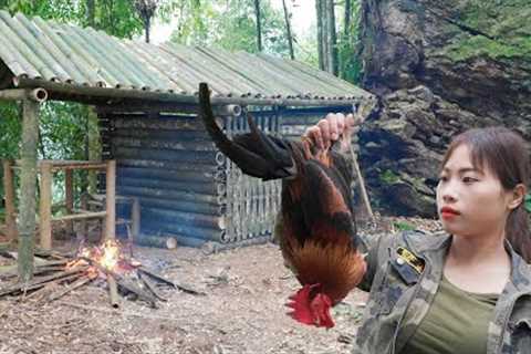 Complete the bamboo survival house, set traps to catch wild chickens, survival alone