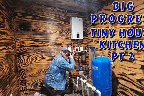 CUSTOM TINY HOUSE KITCHEN PT2, homesteading, off-grid, cabin build, DIY, HOW TO, sawmill, tractor