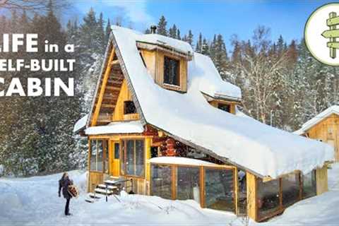 Couple's Cozy Log Cabin Home Built from Scratch with 40 Trees from the Land