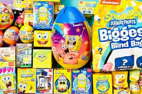 BIGGEST Spongebob Squarepants SURPRISE 35 MYSTERY BLIND BAGS TOYS Collection ASMR unboxing