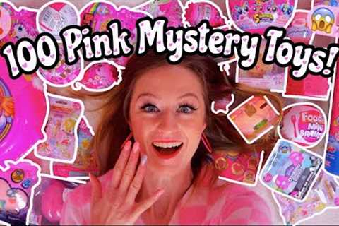 UNBOXING 100 *PINK ONLY* MYSTERY TOYS!!🥳🌸🐷💅🏻🎀 (DOORABLES, SQUISHMALLOWS, WATER BARBIE, L.O.L..