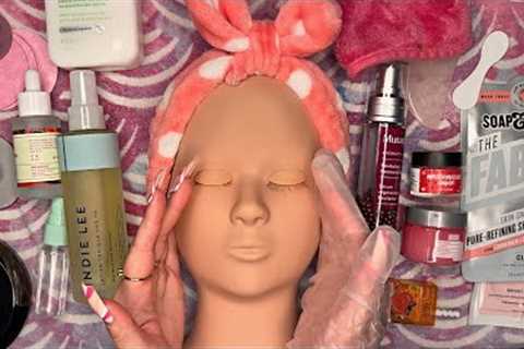 ASMR | Facial Skincare on A Mannequin 👀💆‍♀️ (soft whispering, tapping)
