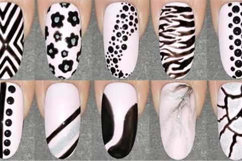 Black Pink Easy Nail art designs 2024 | New Nail art design tutorial compilation 2024 #nailart2024