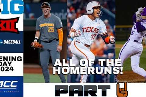 Opening Day Homeruns | 2024 College Baseball Highlights | Part 2