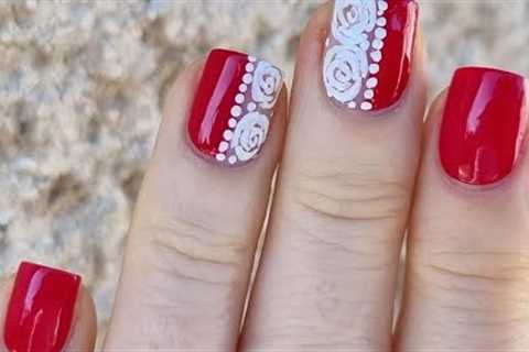 Red Rose NAIL ART | Feminine Negative Space NAILS Tutorial