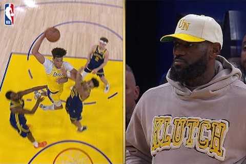 LeBron James was impressed by Jaxon Hayes poster dunk 🔥
