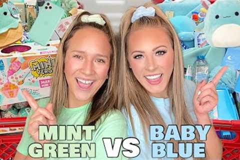 MINT GREEN 🧩🧼 VS BABY BLUE 💎❄️ NO BUDGET TARGET SHOPPING CHALLENGE